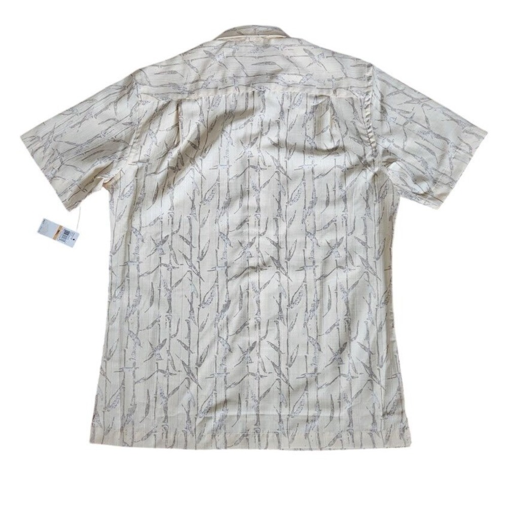 Van Heusen Men Oasis Prints Short Sleeve Button Down Shirt Vanilla Small NEW 105 - Picture 2 of 6